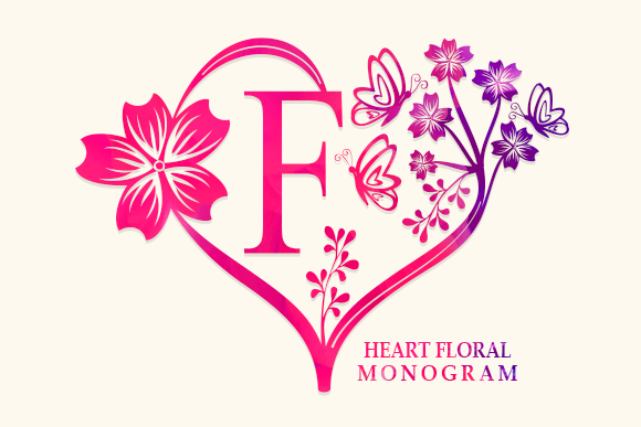 Heart Floral Monogram: A Decorative Font for Memorable Brand Moments